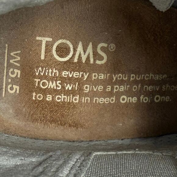 TOMS Women's Suede Peep-Toe Block-Heel Booties US W 5.5 — Gently Used - Picture 5 of 8